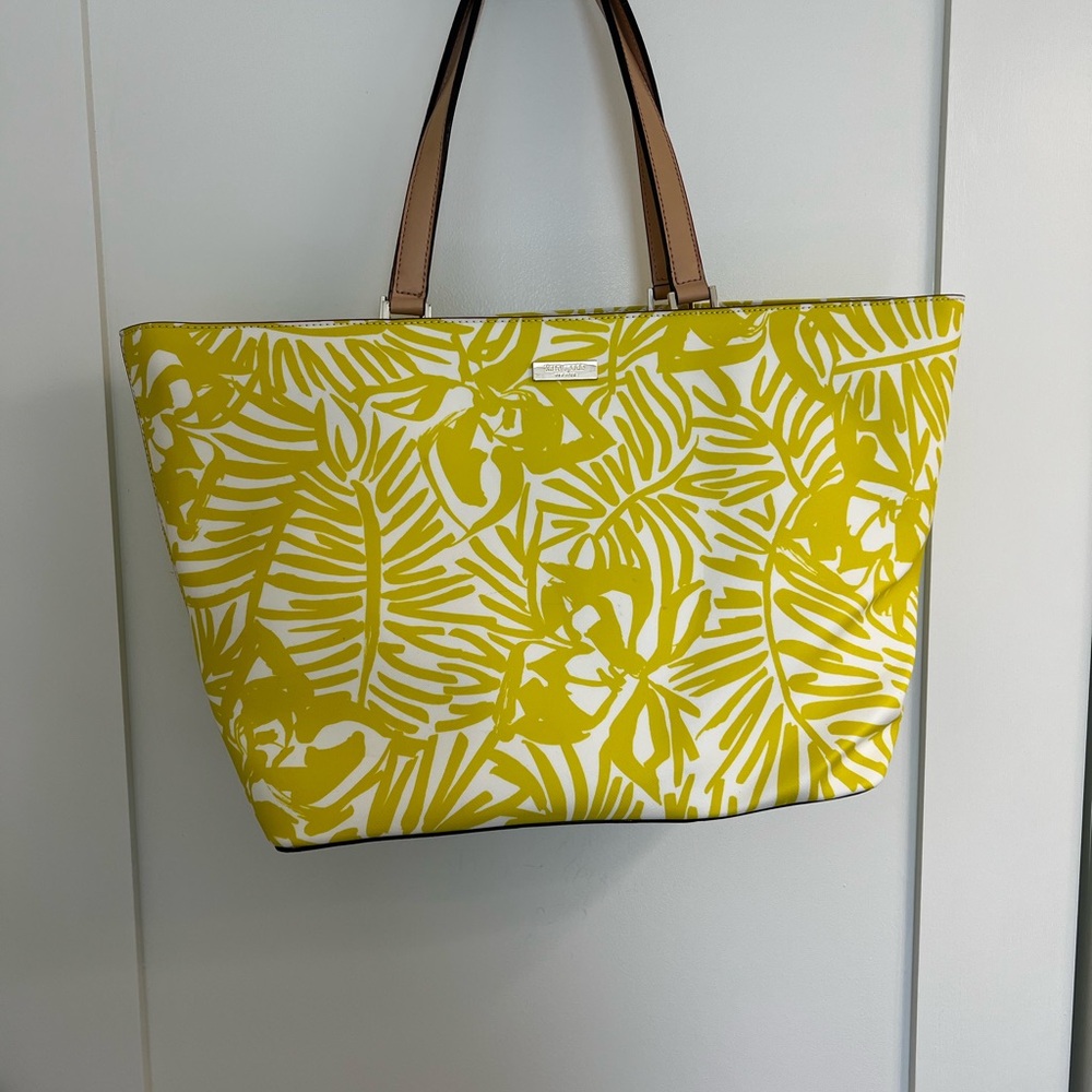 Kate Spade Jules Grant Street Lemon Lime White tote bag
